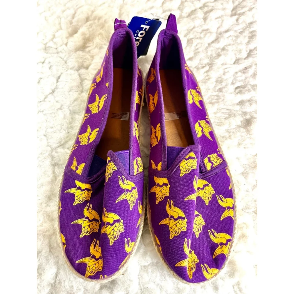 NWT FOCO NFL Women's Minnesota Vikings Espadrille Canvas Shoe Size L (9-10)